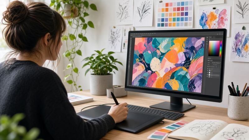 Designers, artists & photographers at work